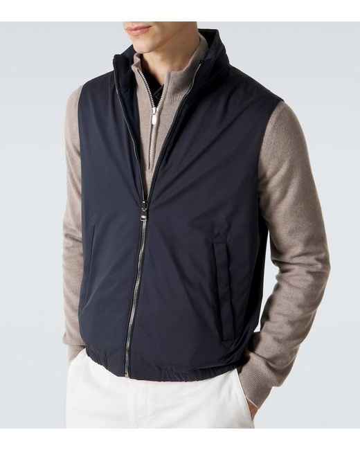 Canali Blue Reversible Vest for men