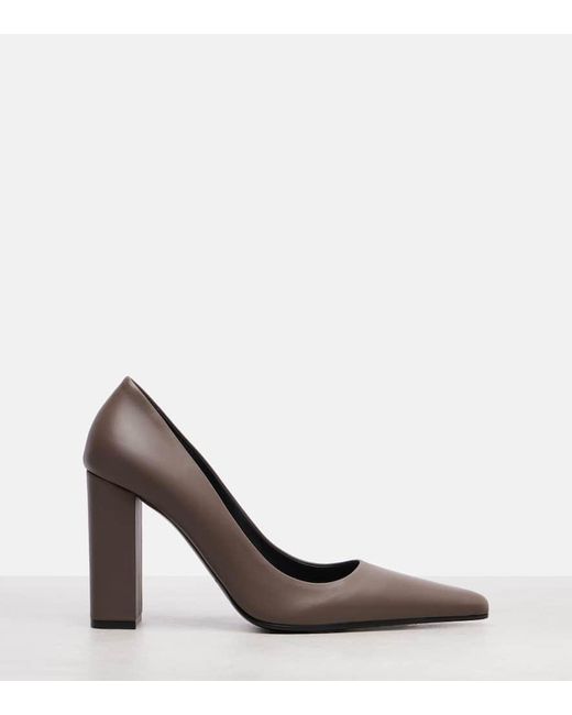 Alaïa Brown Pointy 90 Leather Pumps