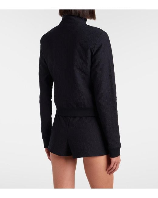 Gucci Blue Gg Jacquard Jersey Track Jacket
