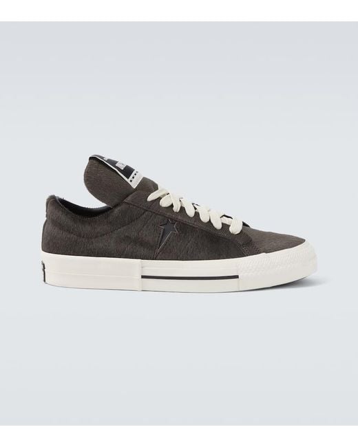 Rick Owens X Converse Sneakers Aus Kalbshaar in Gray für Herren