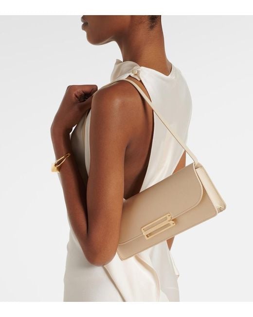 Victoria Beckham Natural Dorian East-West Satin Clutch