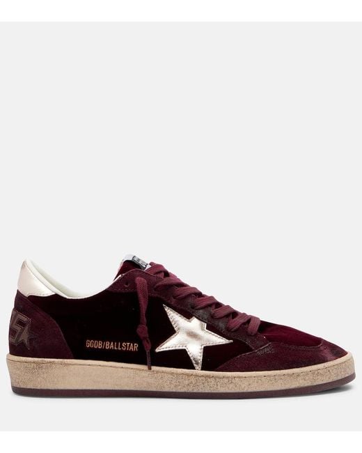 Golden Goose Deluxe Brand Brown Ball Star Suede And Velvet Sneakers