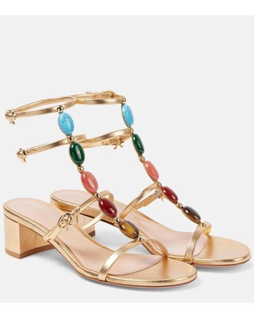 Gianvito Rossi Shanti 45 Metallic Leather Sandals