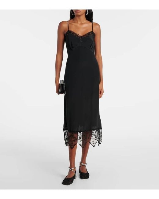 AMINA MUADDI Black Ane Embellished Lace Ballet Flats