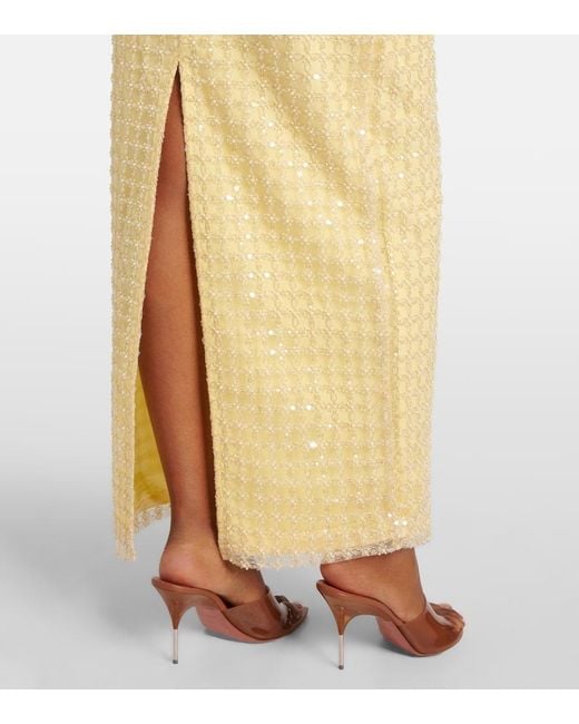 Abito Lungo A Fascia Con Paillettes di ROTATE BIRGER CHRISTENSEN in Yellow