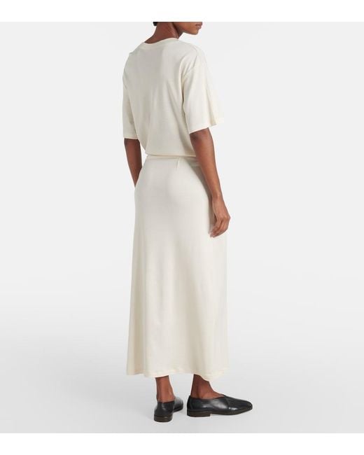 Lemaire Natural Belted Cotton Jersey Midi Dress