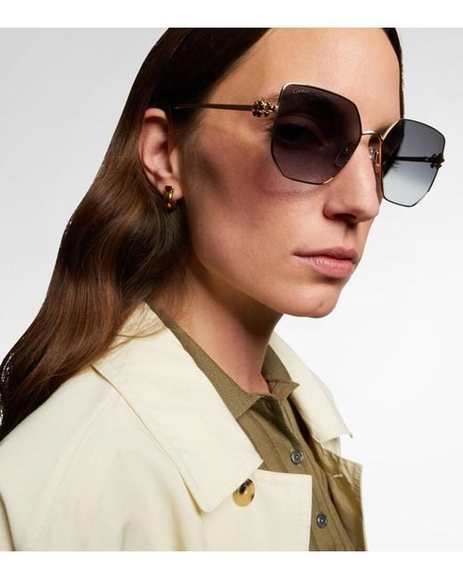 Cartier Brown Clash De Cartier Square Sunglasses