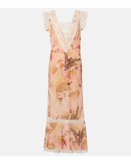 Zimmermann Natural Ascension Floral Cotton Midi Dress