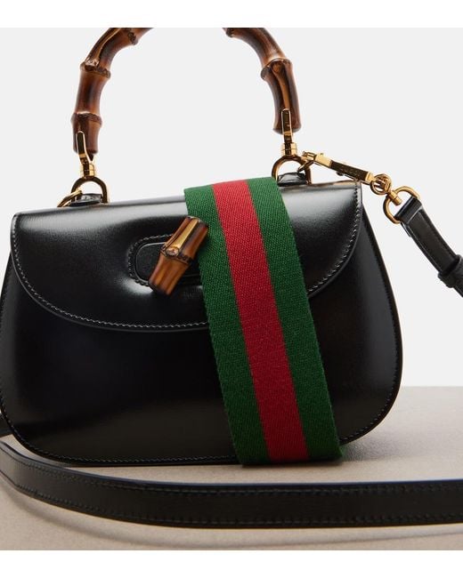 Gucci Black Tote Bamboo 1947 Jumbo Gg Small