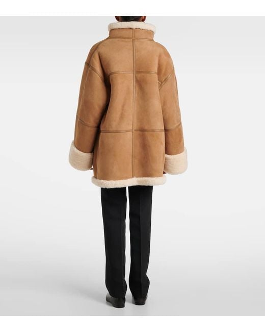 Totême  Brown Jacke Signature Aus Veloursleder Und Shearling