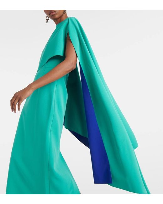 ROKSANDA Demetria Caped Midi Dress in Green | Lyst ROKSANDA Demetria Caped Midi Dress in Green | Lyst