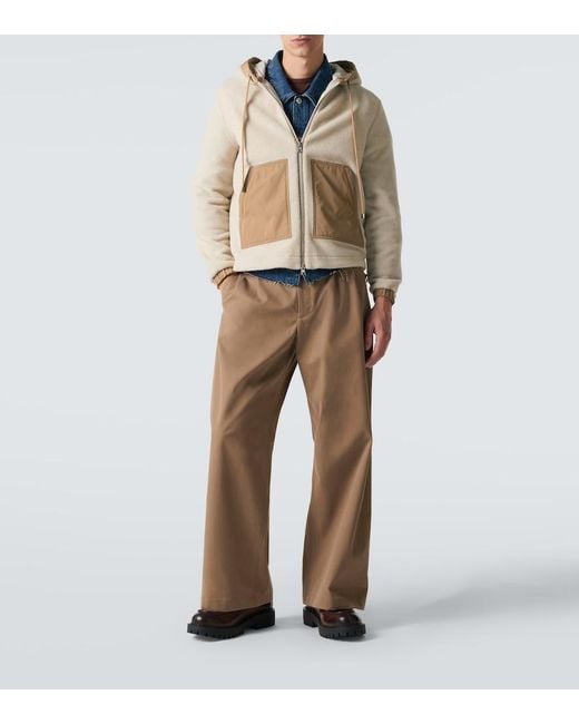 Moncler Natural Moncler Teddy Zip-Up Hoodie for men