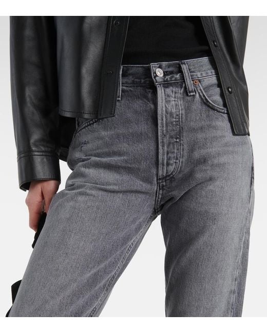 Citizens of Humanity Gray Charlotte High-Rise Straight Jeans