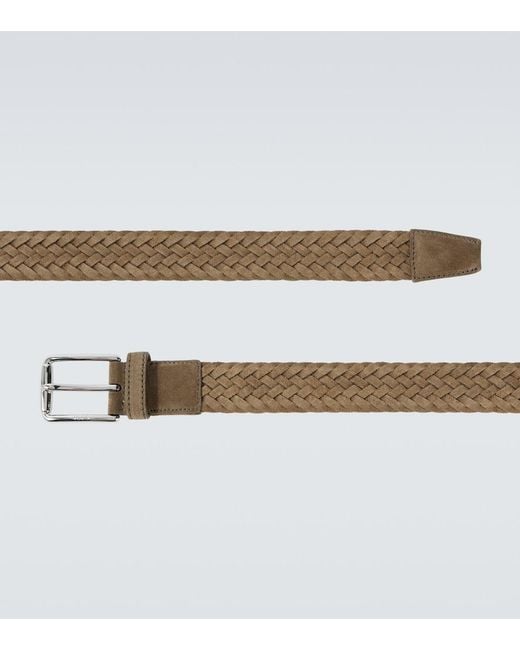 Tod's Brown Braided Suede Belt for men