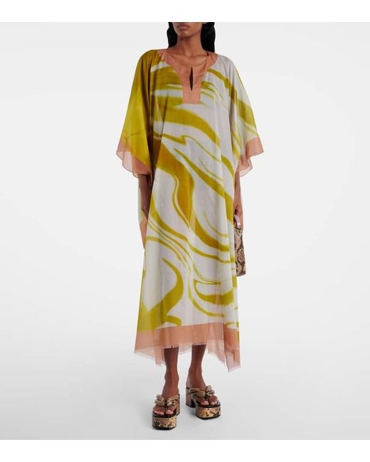 Dries Van Noten Yellow Printed Cotton Kaftan