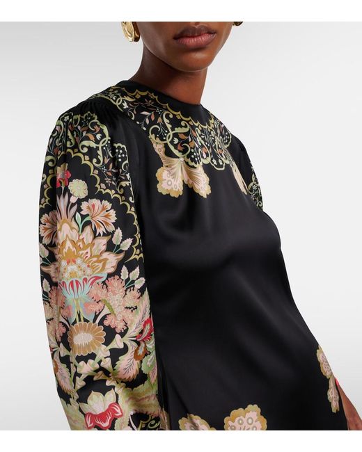 LaDoubleJ Black Cornucopia Placee Ruffled Midi Dress