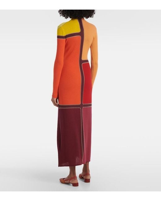 Gabriela Hearst Red Apollonis Wool And Cashmere Maxi Dress