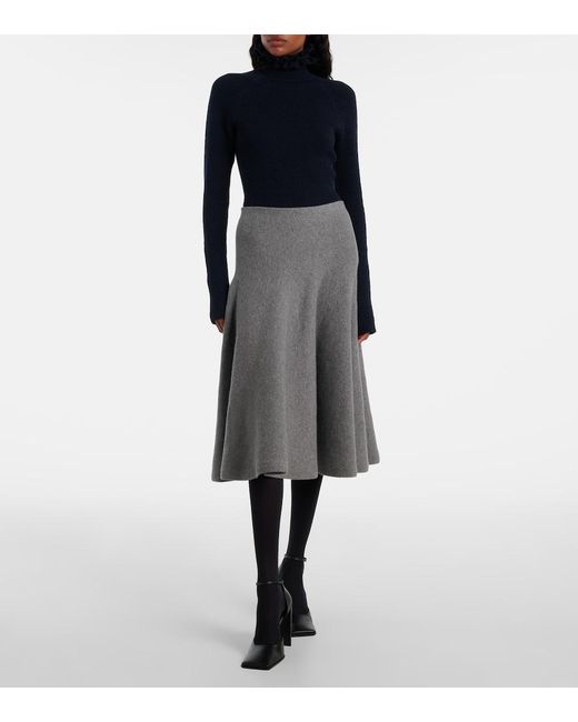 Alaïa Blue Wool And Silk-Blend Turtleneck Sweater