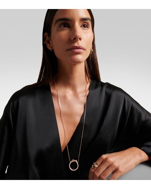 Repossi Metallic Antifer 18Kt Rose Pendant Necklace With Diamonds