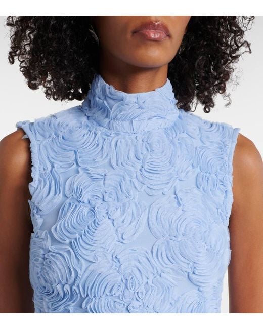 ROTATE BIRGER CHRISTENSEN Blue Besticktes Maxikleid Aus Mesh
