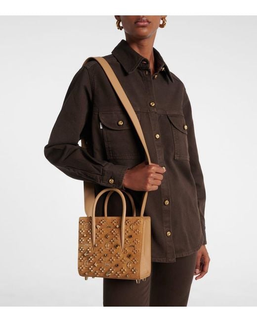 Christian Louboutin Brown Paloma Studded Suede Tote Bag