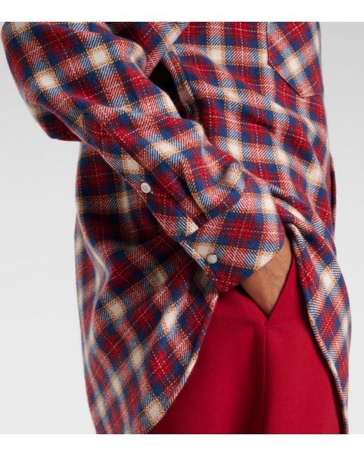God's True Cashmere Red Tartan Cashmere Shirt