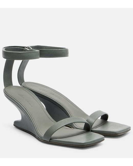 Rick Owens Metallic Cantilever Leather Sandals