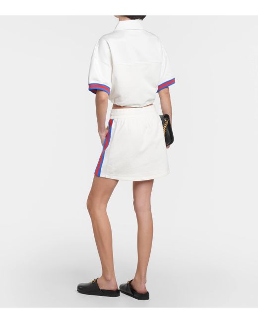 Gucci White Cotton Jersey Miniskirt