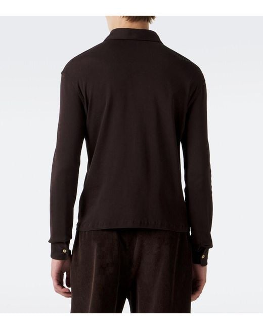 The Row Black Reyes Cotton Jersey Polo Shirt for men