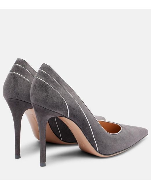 Gianvito Rossi Blue Pointy 95 Suede Pumps