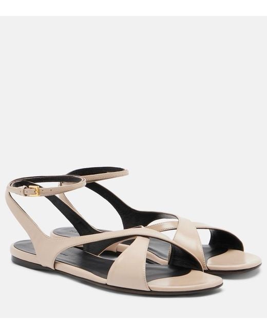 Khaite Black Liria Leather Sandals