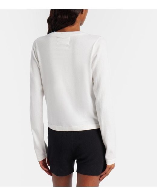 Extreme Cashmere White N°451 Lisa Cotton And Cashmere Top