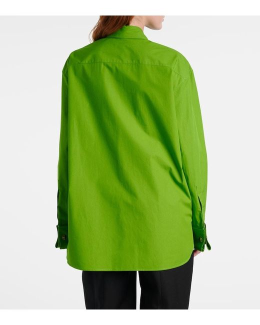 Khaite Green Newton Cotton Poplin Shirt