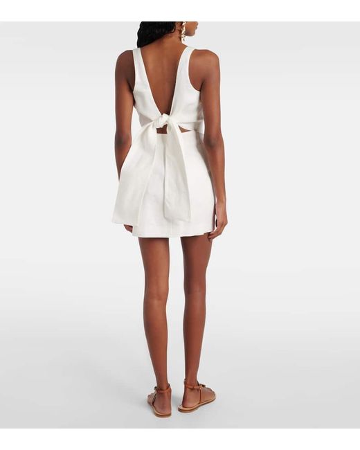 Sir White Iris Linen Minidress