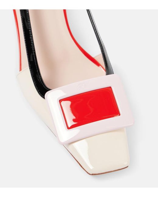 Roger Vivier Pink Belle Vivier 45 Patent Leather Slingback Pumps