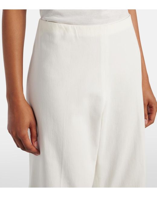 Khaite White Walter Cotton Canvas Flared Pants