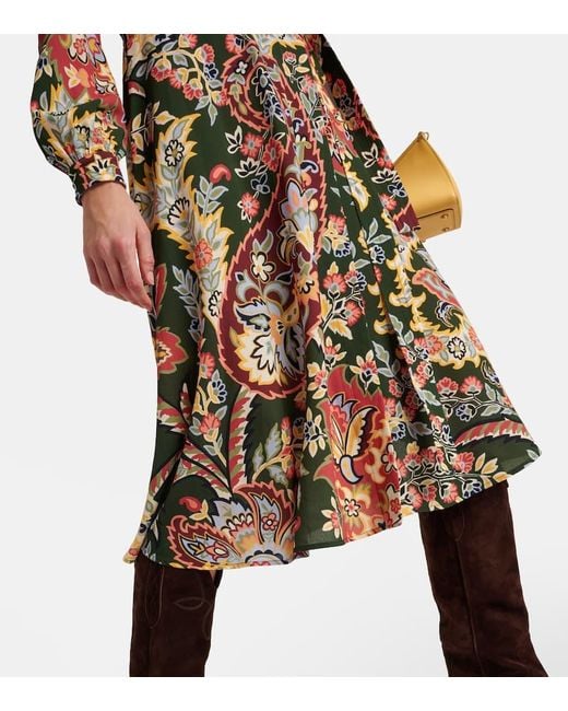 Abito A Portafoglio Con Stampa di Etro in Multicolor