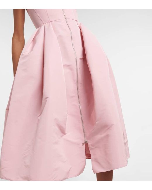 Alexander McQueen Pink Polyfaille Midi Dress