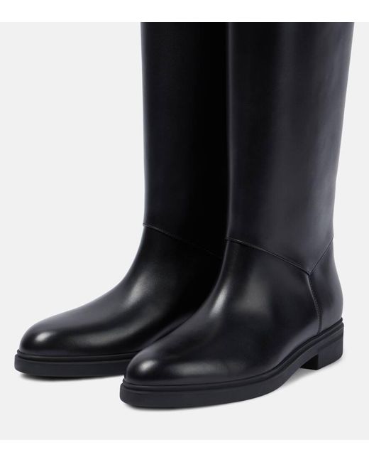 Loro Piana Kilda Leather Knee-high Boots in Black | Lyst