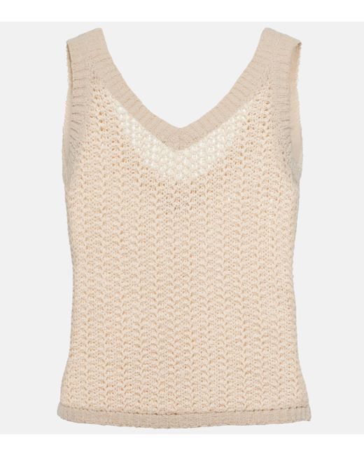 Max Mara Natural Arrigo Knit Cotton-blend Tank Top