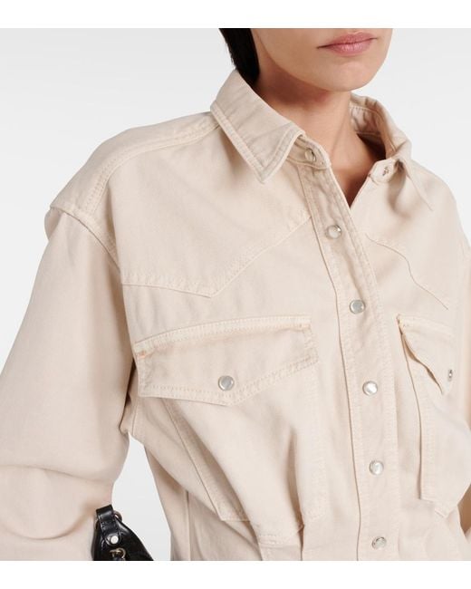 Isabel Marant Natural Liliko Twill Shirt Dress