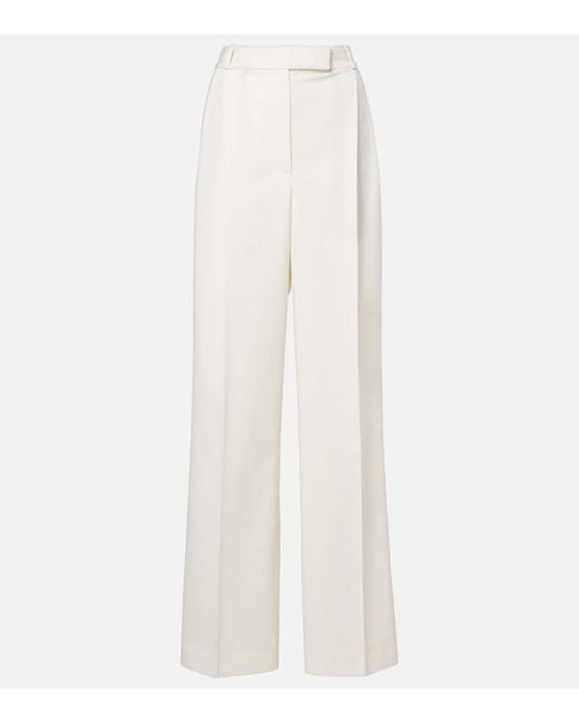 Rohe White Wool-Blend Wide-Leg Pants