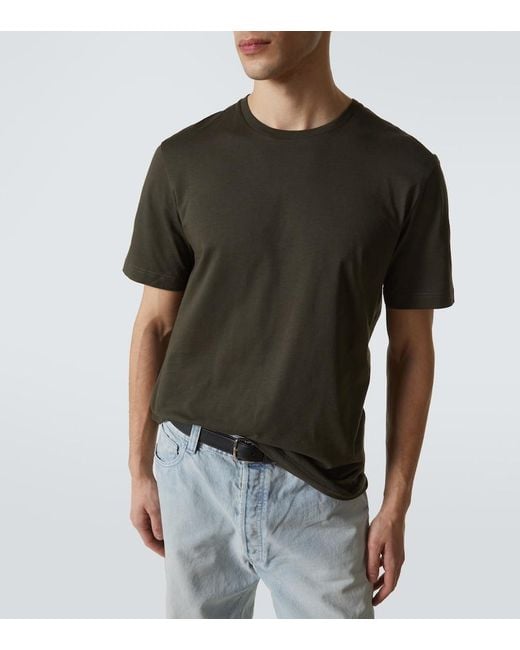 The Row Green Luke Cotton Jersey T-Shirt for men