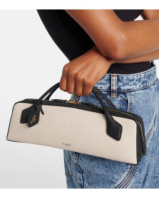 Alaïa Brown Le Teckel Canvas Clutch