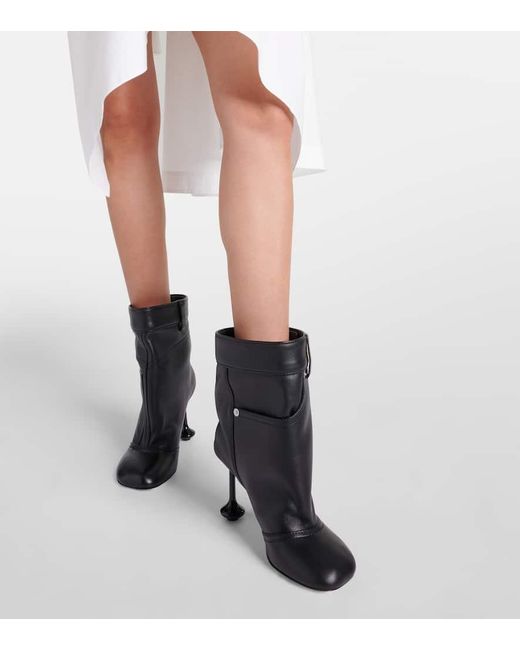 Loewe Toy Panta 90 Leather Ankle Boots in Black Lyst