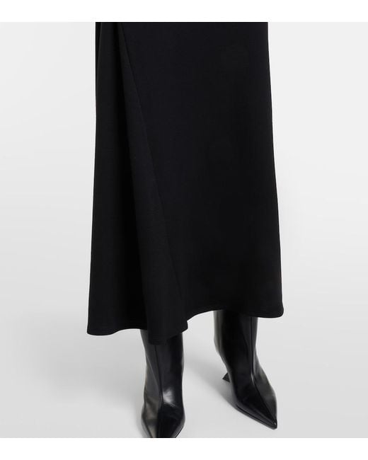 Sportmax Black Edile Wool And Cotton-Blend Midi Dress