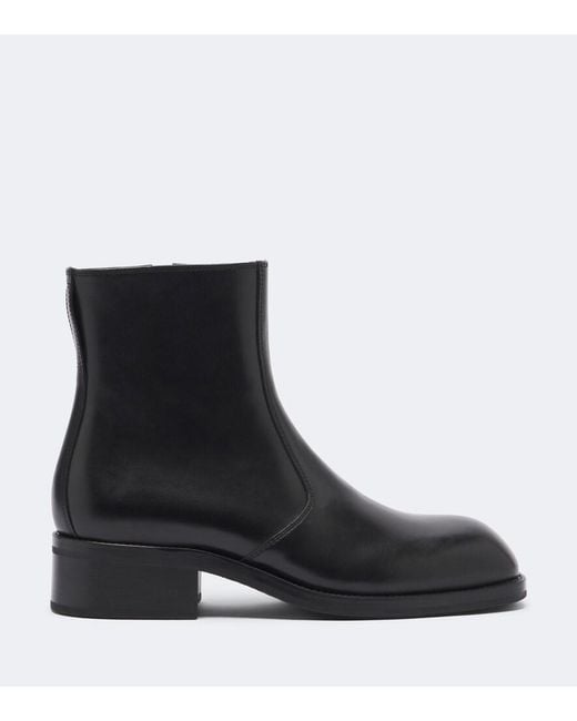 Lemaire Black Leather Ankle Boots