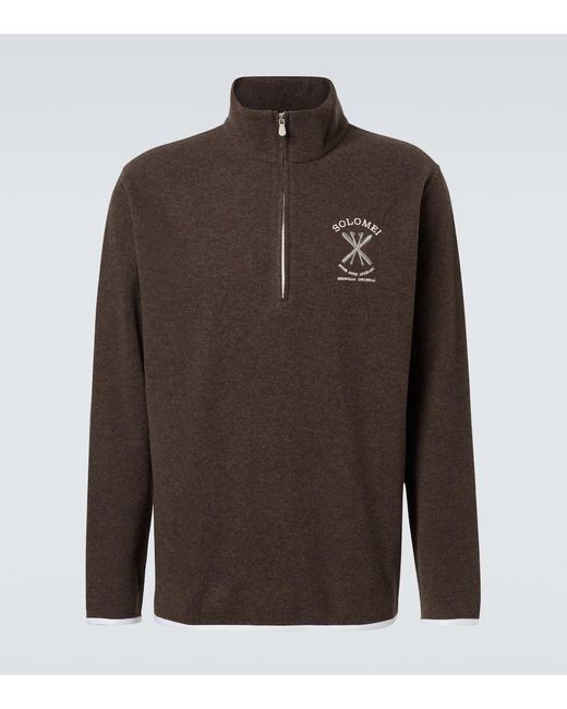 Jersey En Mezcla De Cachemir Y Algodon Brunello Cucinelli de hombre de color Brown
