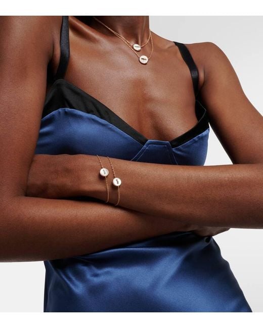 Bracelet Pom Pom Dot En Rhodium Plaque Or Rose 18, Nacre Et Diamants Pomellato en coloris Metallic