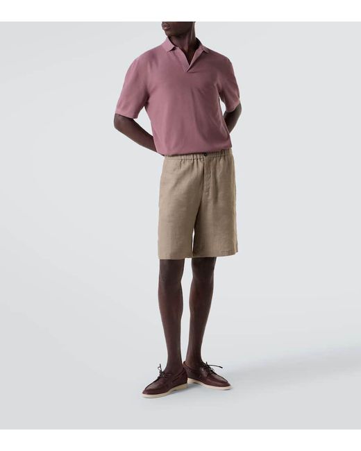 Loro Piana Brown Sea-Sail Walk Leather Boat Shoes for men